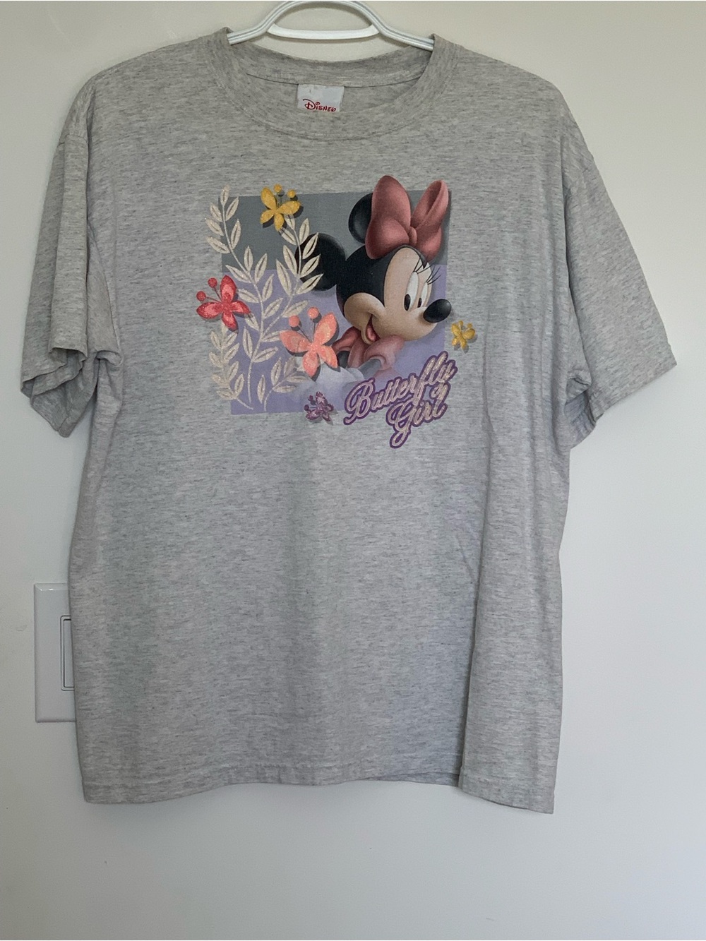 VTG The Disney Store Minnie Mouse T-shirt short sleeve top Butterfly Girl LG Med